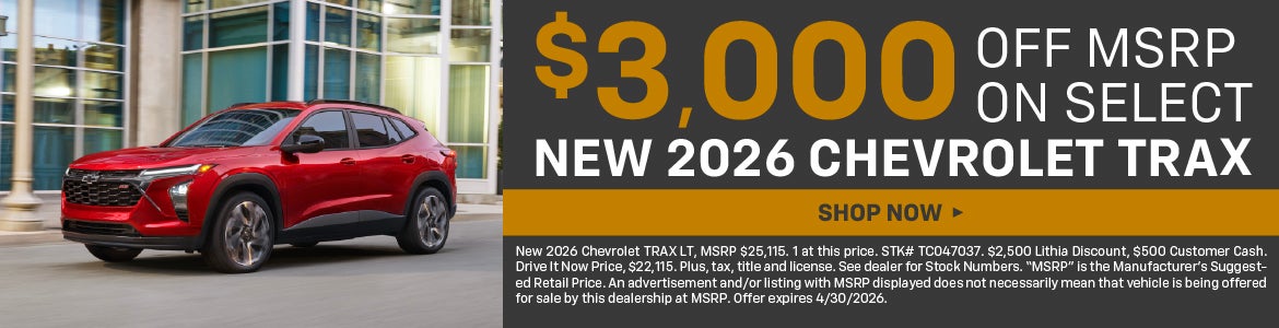 $3000 off Chevrolet Trax